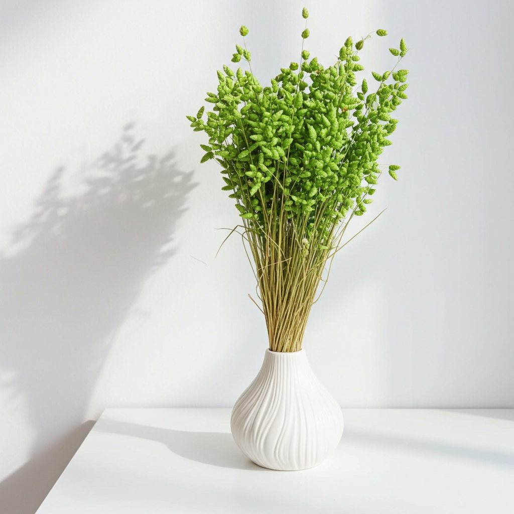 Sušená třesavá tráva Briza světle zelená – jemná dekorace pro aranžmá a DIY projekty